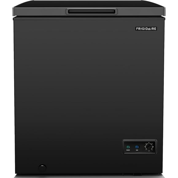 5 Cu.Ft Chest Freezer for Garage Use with Adjustable Thermostat, Removable Wire Basket & Easy Defrost Drain - Black