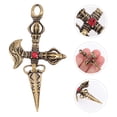 thumbnail image 5 of 3 piezas de dijes antiguos de cruz Vajra para mortero, llaveros, collares, colgantes, adornos de latón., 5 of 5