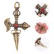 thumbnail image 5 of 3 piezas de dijes antiguos de cruz Vajra para mortero, llaveros, collares, colgantes, adornos de latón., 5 of 5