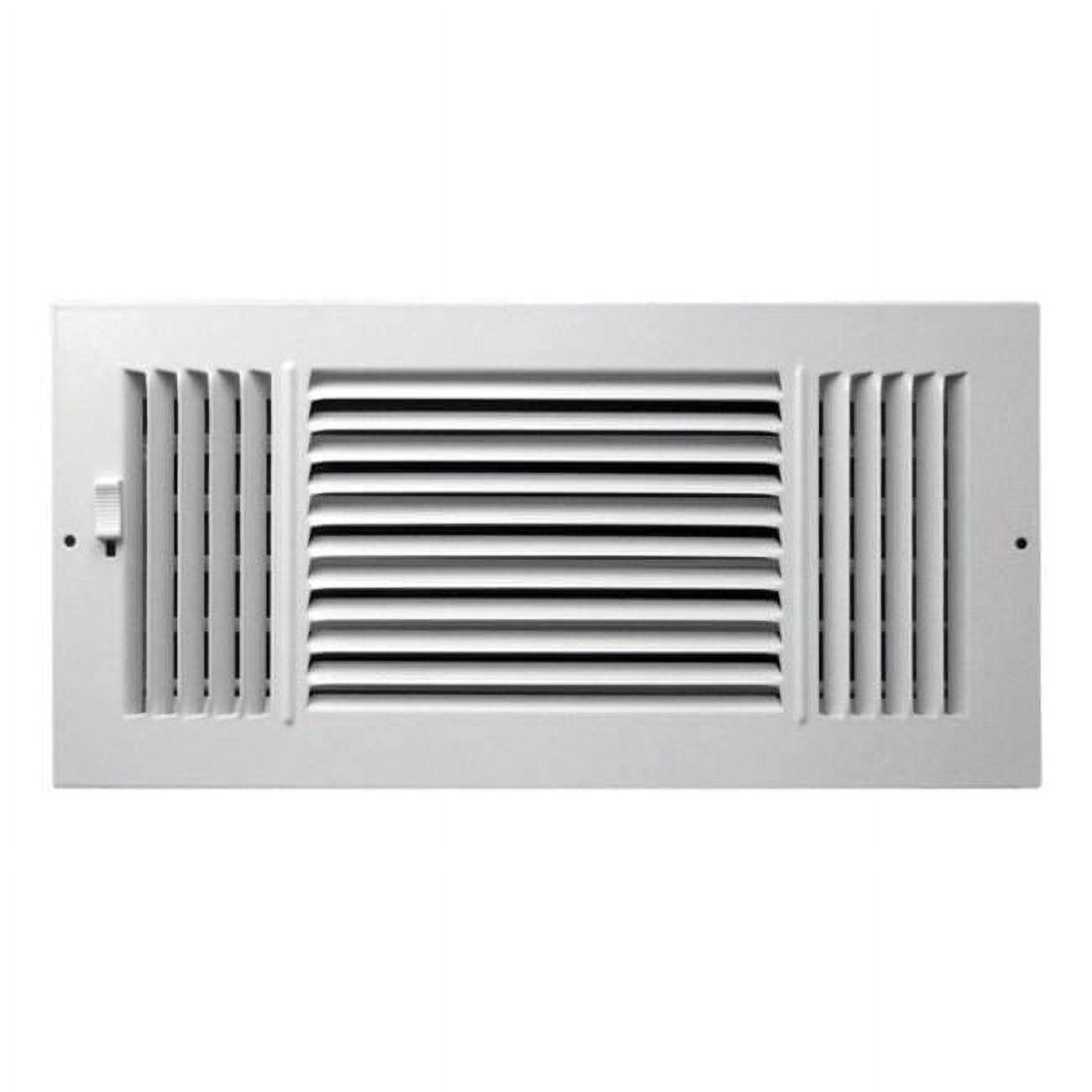 True Aire Wall/ Ceiling Register 3 Way 14 " X 6 " White Powder Coated Heavy Steel Construction