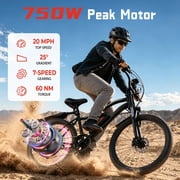 iSinwheel 500W Electric Bike Adult,26 Mountain Bicycle Professional ,Front Dual Shock Absorption Ebike,Up 20MPH,35 Miles,36V 10.4AH NonRemovable Battery