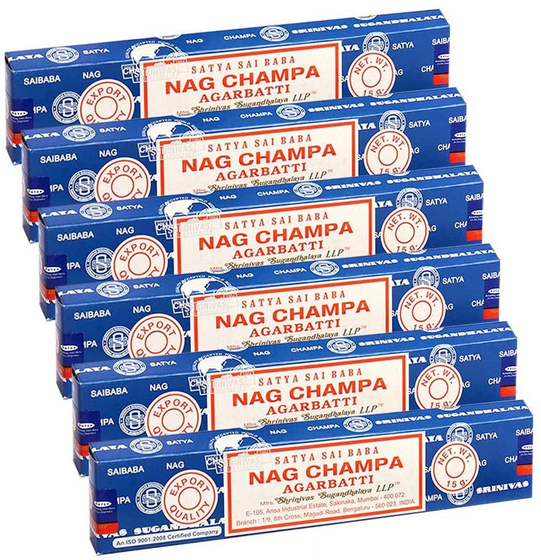 TRUMIRI Incense Stick Holder Bundle with Satya Sai Baba Nagchampa 15g Incense Sticks - Pack of 6 (Approx 90 Sticks)