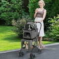 thumbnail image 3 of Infans Double Pet Stroller for 2 Dogs or Cats w/ 2 Detachable Carriers Safety Belt, 3 of 7