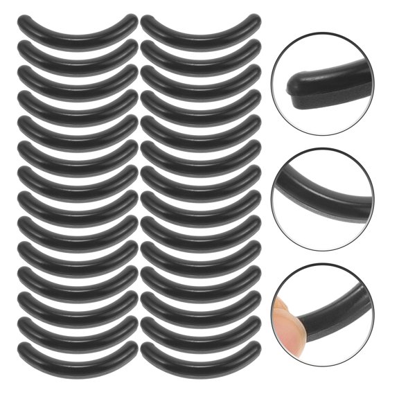 OUNONA Eyelash Curler Refill Pads Best Replacement Silicone Gel Cushions Washable for Make Up Use Black