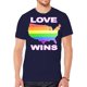 thumbnail image 1 of Mens Love Wins USA Camiseta de manga corta - Marina - Medium Love Wins Camiseta de manga corta, 1 of 1