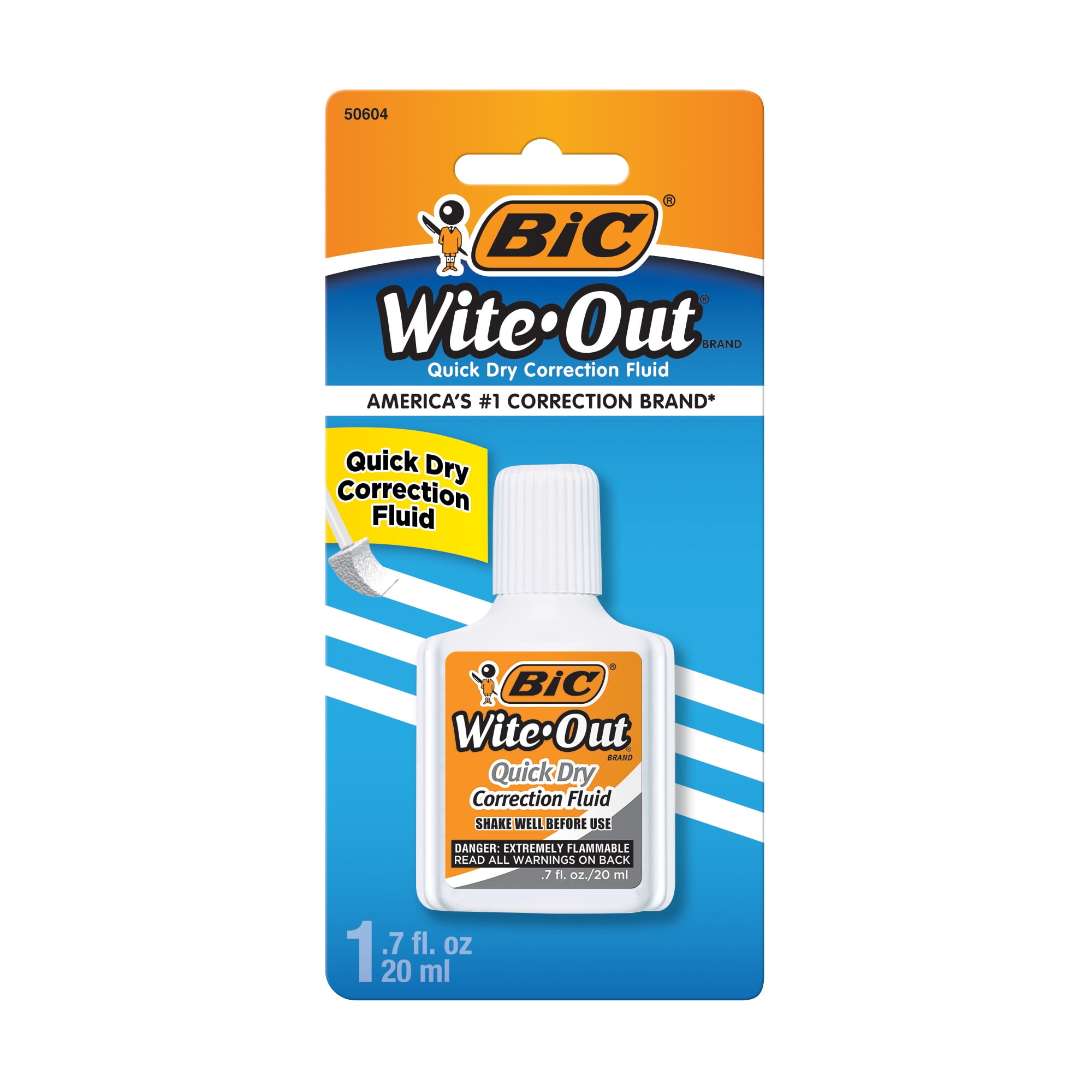 BIC® Wite-Out® Brand Quick Dry Correction Fluid, Bright White Fluid, 0.7 oz, 1-Count