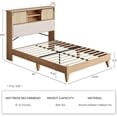 thumbnail image 5 of AOILE Rattan Bed Frame Full/Queen/King with Shelves, Boho Bed Frame with Shelf Headboard and Sliding Door, Solid Wood Foundation with Silent Slats, No Box Spring Needed, Bohemian Natural Wood, 5 of 5