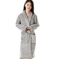 thumbnail image 3 of Shadoumai Womens Winter Bathrobe Thickened Warm Robe Large Size Autumn Winter Couple Pajamas Coral Velvet Ladies Bathrobe Homewear Padded Men Sleepwear, 3 of 8