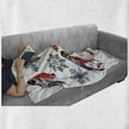 thumbnail image 6 of Rowan Soft Flannel Fleece Throw Blanket, Christmas Pattern of Bullfinch Birds Snowflakes Rowan in Watercolor Style, Cozy Plush for Indoor and Outdoor Use, 70" x 90", Scarlet Grey Black, by Ambesonne, 6 of 6