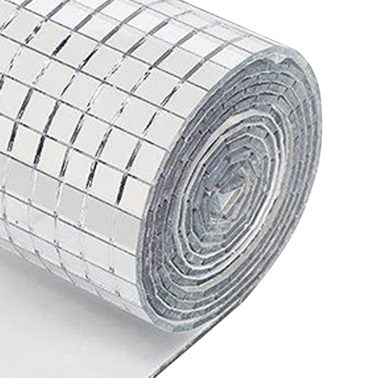 S SERENABLE 4xSquare Glass Mosaic Tiles Mirror Mosaic for Living Room Bedroom Disco Ball