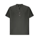 thumbnail image 5 of Ceisia Men's Casual Cotton Linen Blend V-Neck Button Short Sleeve Henley Top Dark Gray XXL Gifts, 5 of 8