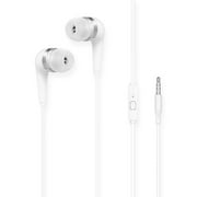 ONDA Universal Wired In-ear Earbuds Ergonomic Headphones with Multifunctional Button In-line Mic 10mm Driver Unit, White