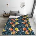 thumbnail image 5 of Fuzoiu Blue Floral Print Ultra-Soft Micro Fleece Blanket,All Seasons Flannel Throw, Lightweight Blanket for Bed, Sofa, Couch, Movie Night, Camping, and Travel-60"x50", 5 of 7