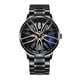 thumbnail image 1 of Relojes de coche para hombres, reloj de pulsera de cuarzo de acero inoxidable resistente al agua, relojes deportivos para hombres con diseño de cubo de llanta de rueda de coche, 1 of 5