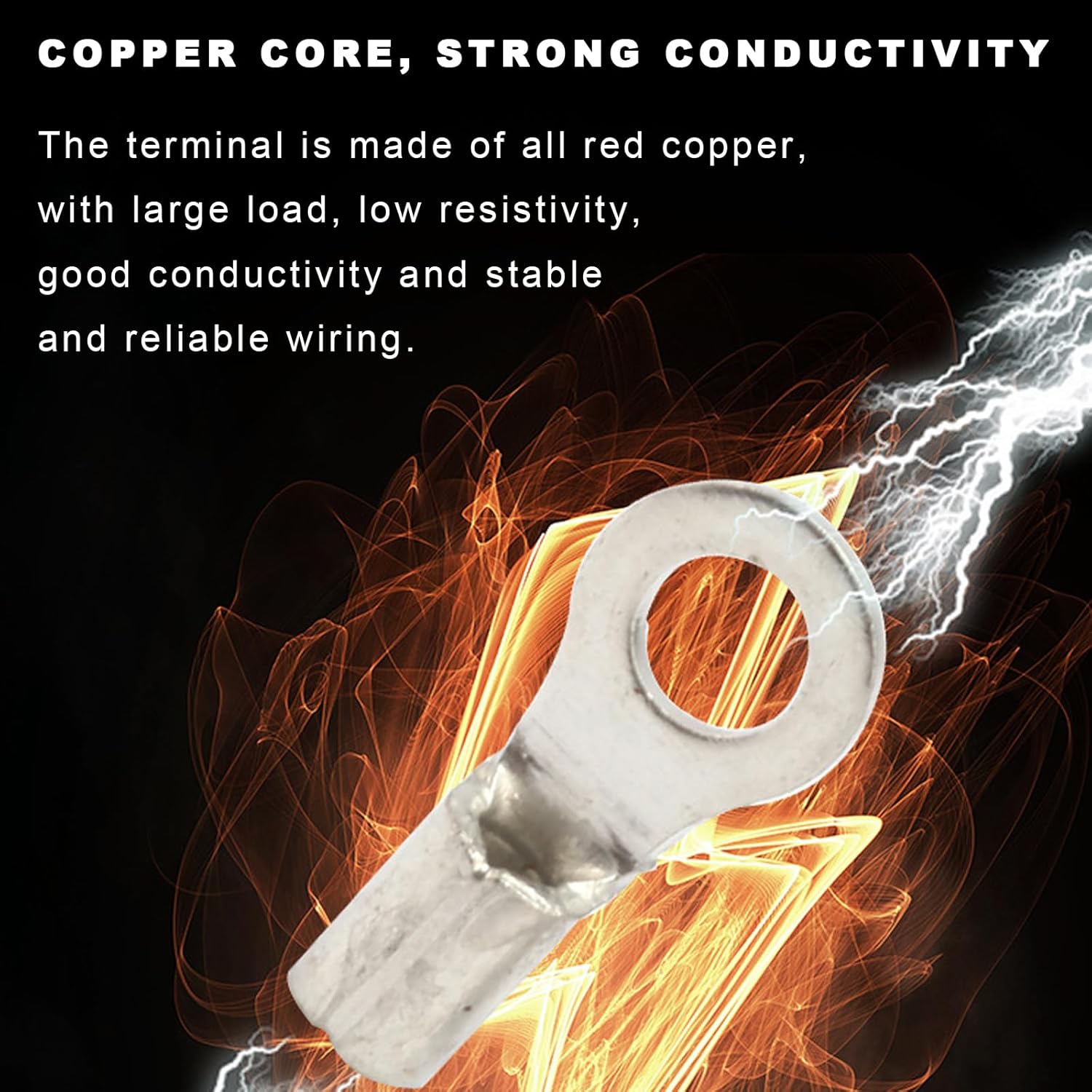 100#8 non-insulated ring terminal, 22-16 copper wire connector, type crimp connector kit