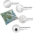 thumbnail image 4 of BANET Summer Pillow Covers , Pink Teal Blue Tropical Leaf Outdoor Decorative Throw Pillow Covers Green Blue Cushion Case Square Decor for Home Couch Sofa White, 4 of 5