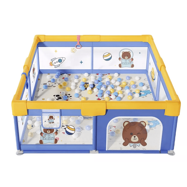Corralito Para Bebe Corral De Seguridad Gimnasio Con 60 Bola azul/amarillo