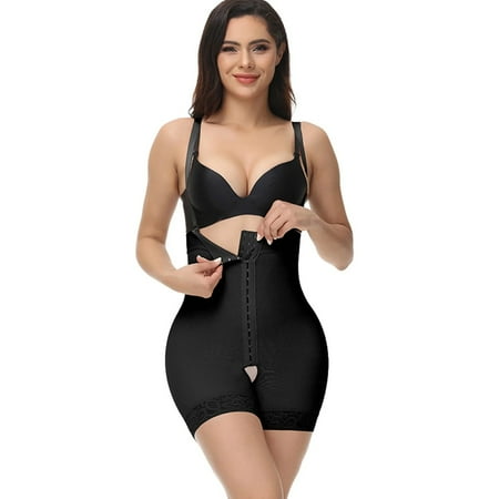 Weyolog for Women Waist Trainer Postpartum Tummy Body Shaper Butt Lifter Thigh Slimmer Open Crotch Bodysuit  Corset Tops for Women  Womens Underwear Black XL