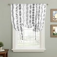 thumbnail image 2 of Black Botanical Balloon Curtains for Living Room/French Door, Modern Farmhouse Tropical Leaves Tie Up Curtains 63 Inch Length Energy Saving Kitchen Curtains Shades for Windows 42"x63", 2 of 8