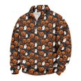 thumbnail image 5 of IYYVV Halloween Quarter Zip Up Sweaters for Men Lightweight Mock Neck Pullover Casual Pumpkin Printed Sweaters Earthy Yellow 2XL, 5 of 6