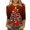 Wine Red, variant on YVNAURA Women's Loose Fit Christmas Blouses 3/4 Sleeve Round Neck Graphic Tees Casual Pullover Tunic Shirts Lightweight Holiday Tops Versatile Christmas Outfit Wear, Red,L
