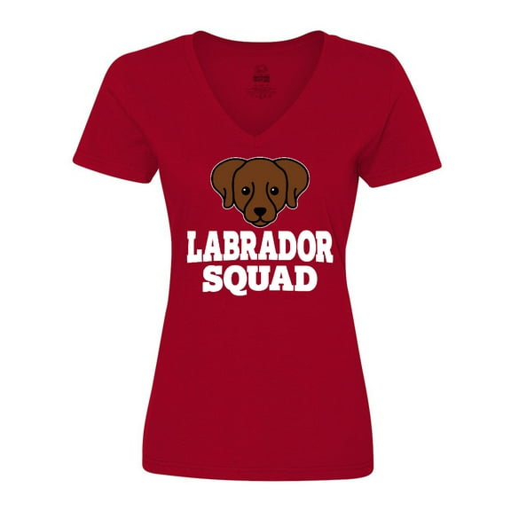 Inktastic Dog Chocolate Labrador Squad Women's V-Neck T-Shirt