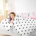 thumbnail image 3 of Manfei Pink Bowtie Letter P Full Size Comforter Sets,Polka Dot ABC Themed Bedding Comforter Set,Pink Reversible,3 Pieces,1 Comforter and 2 Pillowcases, 3 of 7