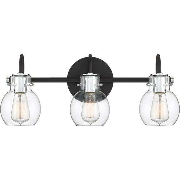 Quoizel Andrews 3-Light Bathroom Vanity Light in Earth Black