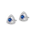 thumbnail image 2 of 1/2 Carat (Ctw) Natural Blue Sapphire Post Earrings in 14K White Gold with Diamonds, 2 of 4