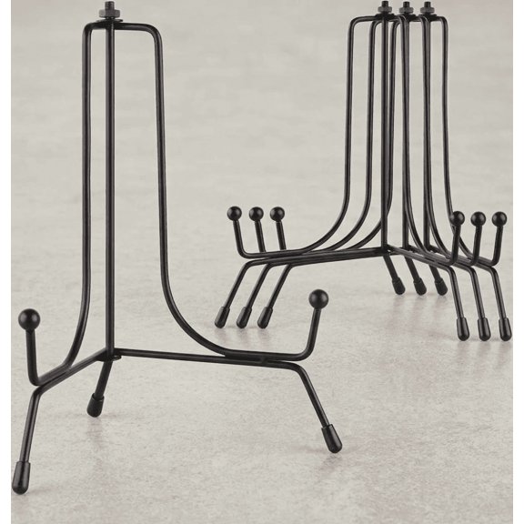4 Pack 6 Inch Upgraded Anti-Slip Plate Display Stands, Easel Holders for Decor Plates, Photos, Artwork