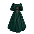 thumbnail image 3 of Rggeeun Women Renaissance Maxi Dress Corset Dress Butterfly Sleeve Off The Shoulder Gothic Clothes Vintage Dress Travel Party Elegant,Green,4Xl, 3 of 6