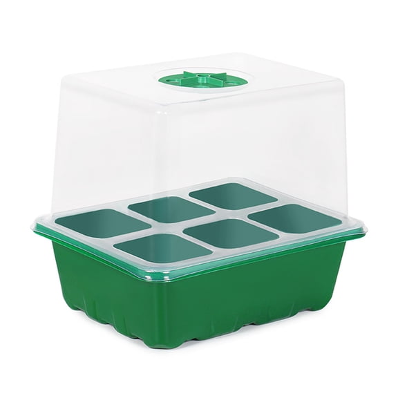 OIUR Seeds Starter Tray 6 Cells/12 Cells Seeds Germination Tray with Adjustable Humidity Vent Plant Nursery Box for Indoor Garden Bonsai Seedlings Starting Growing