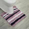 thumbnail image 5 of Better Trends 3 Piece Bathroom Rug Set 100% Polyester Soft Water Absorbent Non Slip Bath Mat Machine Washable Rug Griffie Collection - Purple, 5 of 8