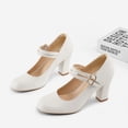 thumbnail image 5 of PENNYSUE Women's Mary Jane Pumps High Heels - Round and Closed Toe Shoes with Double Ankle Strap Buckle for Summer Party Wedding Occasions, 5 of 5