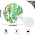 thumbnail image 4 of Watercolor Tropical Banana Leaf Round Place Mats Set of 6, Heat Stain Insulation Table Mats Non-Slip Grid Woven Placemats 15.4 Inch for Kitchen Dining Table Holiday, 4 of 7