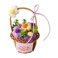 thumbnail image 2 of Beforeyayn Crochet Flower Basket, Cute Yarn Flowers For Table For Home Decorators, Dining Room Center And Buffet, Decorating Father'S Day Brunch Without Wilting., 2 of 6