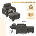 thumbnail image 2 of FFH Accent Chair with Storage Ottoman, Single Sofa Recliner with Adjustable Backrest, Storage Space, Charging Ports, Cup Holders and Phone Stand, Gray, 2 of 8