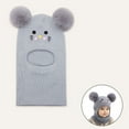 thumbnail image 4 of VNKIDY Kids Hats Winter Adorable Knitted Children Hat With Cute Animal Face Design Fluffy Pom Attached Scarf Warm Winter Accessory For Cold Weather Leisure Headwear, 4 of 5