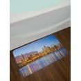 thumbnail image 2 of Illinois Bath Mat, Picturesque Chicago City from Lake Michigan Reflections USA Night American, Plush Bathroom Decor Mat with Non Slip Backing, 29.5" X 17.5", Ceil Blue Apricot, by Ambesonne, 2 of 2