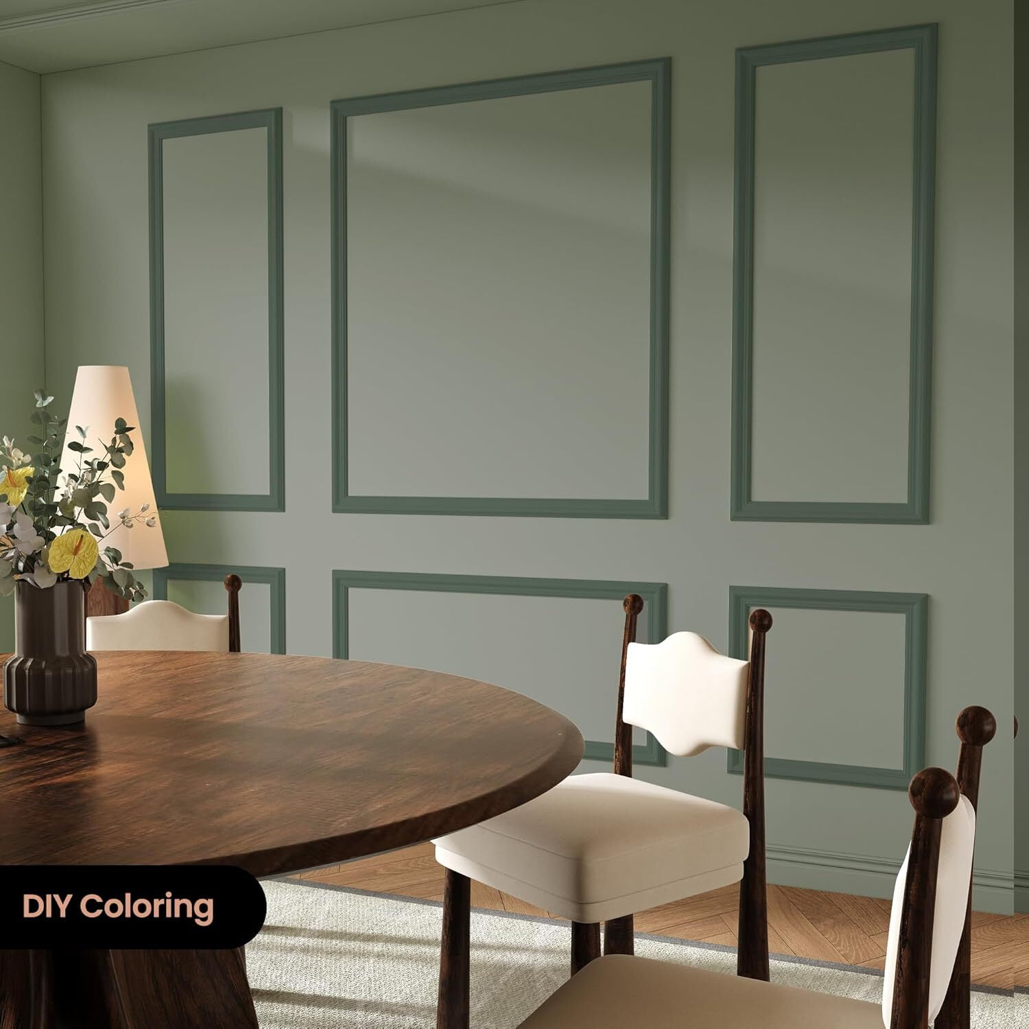 NimbleRest Pre-Cut Wall Molding Kit 6-Set Ready to Assemble Interior Wainscoting Panels Wall Decor