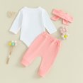 thumbnail image 4 of Okbabeha Big Sister Little Sister Matching Outfit Set Infant Baby Girl Clothes Sister Onesie Romper Shirt Pants Fall, 4 of 7