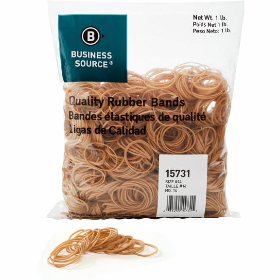 Business Source, BSN15731, Quality Rubber Bands, 2250 / Pack, Crepe