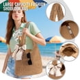thumbnail image 2 of CAILDANL Straw Beach Bag for Women - Handmade Raffia Woven Tote Handbag, Summer Mesh Beach Purse for Vacation Holiday, 2 of 6