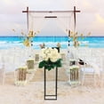 thumbnail image 5 of Metal Wedding Flower Stand Floor Vase Column Flower Stand Geometric Centerpieces Vase for Tabletop Flower Arrangement Event Reception Tables Decoration (29.52" H, W/ Metal Plate, Black), 5 of 9
