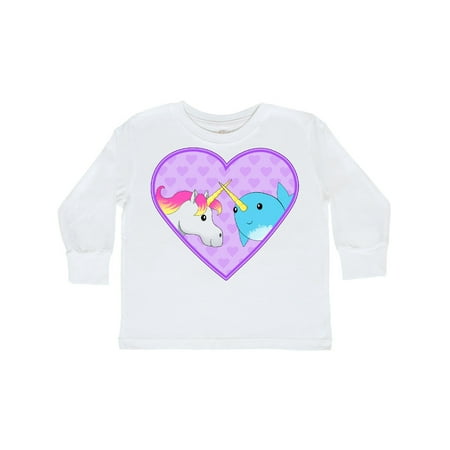 

Inktastic Unicorn and narwhal cute couple Gift Toddler Boy or Toddler Girl Long Sleeve T-Shirt