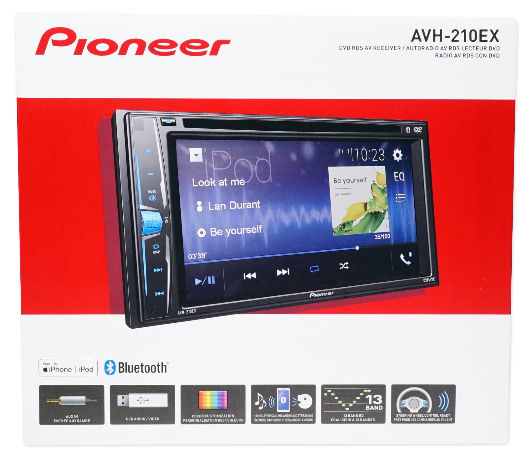 Pioneer AVH-210EX 6.2" Car DVD/CD/Bluetooth/iPhone/Android/USB Receiver+Camera
