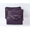 thumbnail image 5 of Chezmoi Collection Nora 3-Piece Dark Purple Ruffled Edge Trim Microfiber Comforter Set, Queen Size, 5 of 8