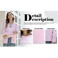 thumbnail image 5 of MLANM Women's Long Sleeve Button Down Crew Neck Classic Sweater Knit Cardigan, L Light Blue, 5 of 7