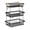 Black, variant on 2 Tier Fruit Basket for Kitchen Counter with 2 Banana Hangers, Countertop Metal Bread Basket with Wooden Handle, Large Storage Stand for Vegetables, Snacks, Eggs, Produce Storage – Black