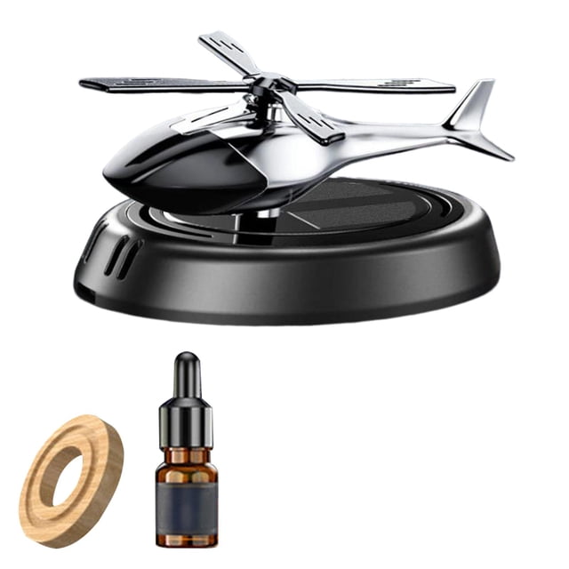 Helicopter Car Dual Frequency Mode Solar Autorotation Black